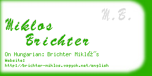 miklos brichter business card